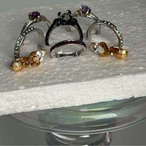 6 Costume Rings and 1 Vintage Earring! See description for Sizes. (SKU 215)